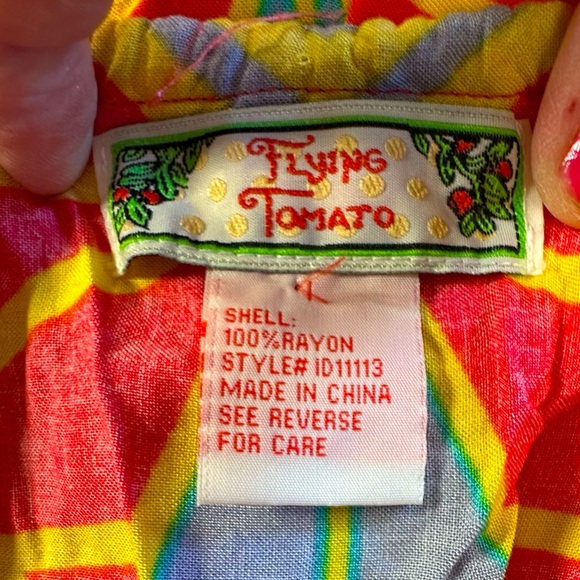 Flying Tomato • Flounce Strapless Dress Size Large Tribal High Low Colorful Cute - Picture 5 of 10